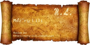 Móry Lili névjegykártya